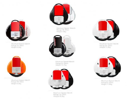 Compare the Airwheel models
